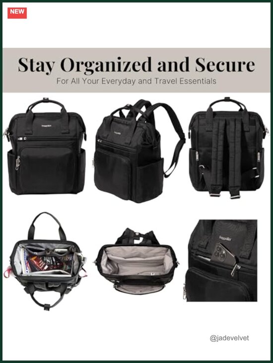Anti-Theft Backpack with RFID, Locking Zipper, Fits 16\
